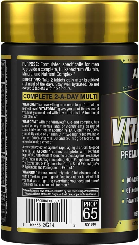 ALLMAX Nutrition Premium Vitaform, Performance Vitamin for Men, 60 Tablets: Health & Personal Care