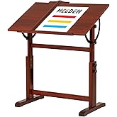 MEEDEN Vintage Wooden Drafting Table: 35.5" x 23.5" Artist Drawing Table | Art Desk with Adjustable Height &amp; Tilting - Studio Painting Desk with Pencil Ledge &amp; Ruler for Writing Reading Sketching