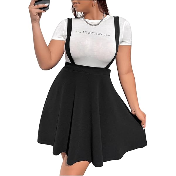 Amazon.com: C.C-US Women's Sexy Mini Suspender Skirt High