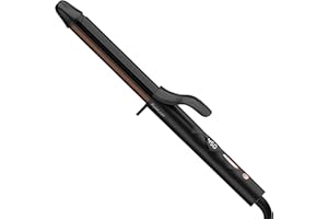 ANNLARY 1 Inch Curling Iron, Titanium Ceramic Hair Curler, Fast Heating Curling Wand with 8 Heat Settings with LED Display for All Hair Types Dual Voltage 110-240V for Travel