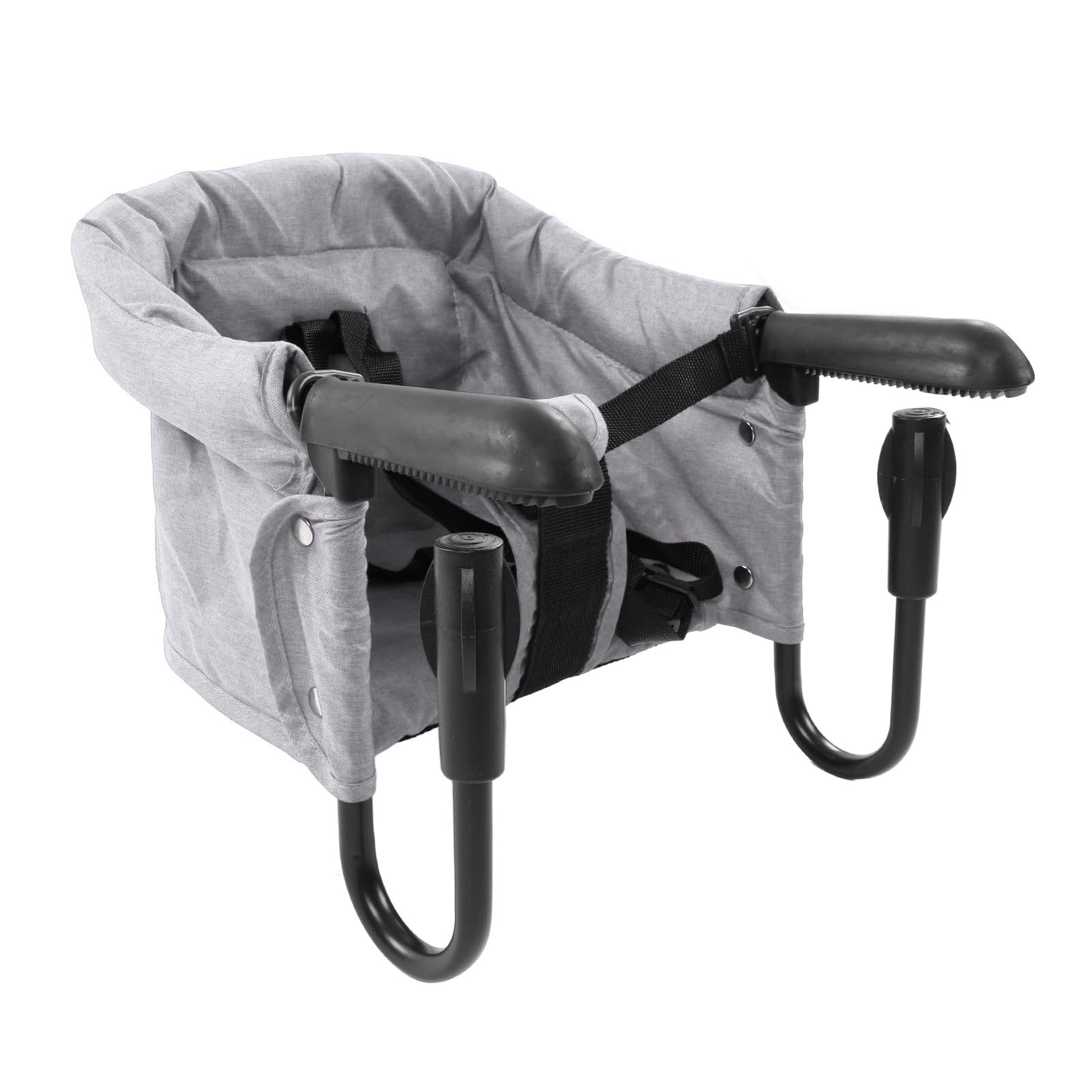 Table High Chair, Compact 3 Point Belts, High Safety, Hook On Foldable Chair for Travel (Gray)