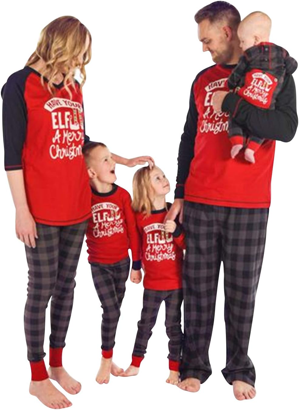 Matching Family Christmas Pajamas Christmas Pjs Family Pajama Sets Xmas Pjs Womens Adult Kids Boys Girls Plaid Christmas Pajamas for The Whole Family Jammies Pj Santa Pajamas Sleepwear
