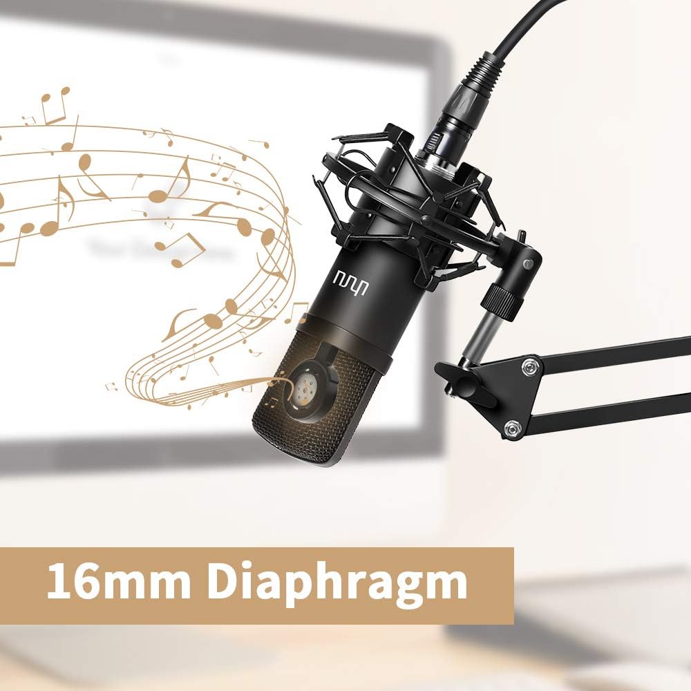 XLR Condenser Microphone, UHURU Professional Studio Cardioid Microphone Kit with Boom Arm, Shock Mount, Pop Filter, Windscreen and XLR Cable, for Broadcasting,Recording,Chatting and YouTube(XM-900): Home Audio & Theater