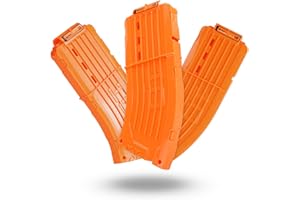 EKIND 10 Darts Banana Curved Clips, Soft Bullet Quick Reload Clips Compatible for Nerf Elite Magazine Toy Gun (Orange, Pack of 3)
