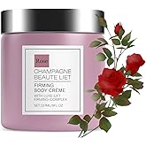 KunMan Champagne Lift & Firming Body Cream with Luxe-Lift Firming Complex, Anti-Aging Skin Moisturizer Tightening Cream, Hydrates Dry Skin on Arms & Legs, Fights Crepey Skin (Rose, 8 Fl Oz)
