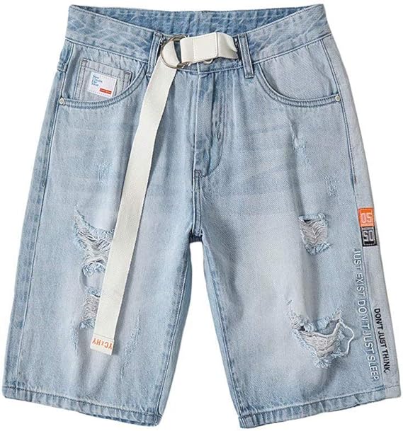 Amazon Tenflow メンズジーンズ ショートパンツ メンズ デニムパンツ 短パン ジーパン ハーフパンツ 半ズボン クラッシュ ベルト調節 Csfs Xxnz 5 ショートパンツ 通販