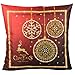 VAKADO Christmas Red Gold Decor Throw Pillow Covers Xmas Outdoor Holiday Winter Deer Home Decorative Cushion Covers Tree Snowflake Decoration for Couch Sofa 18X18 Set of 4