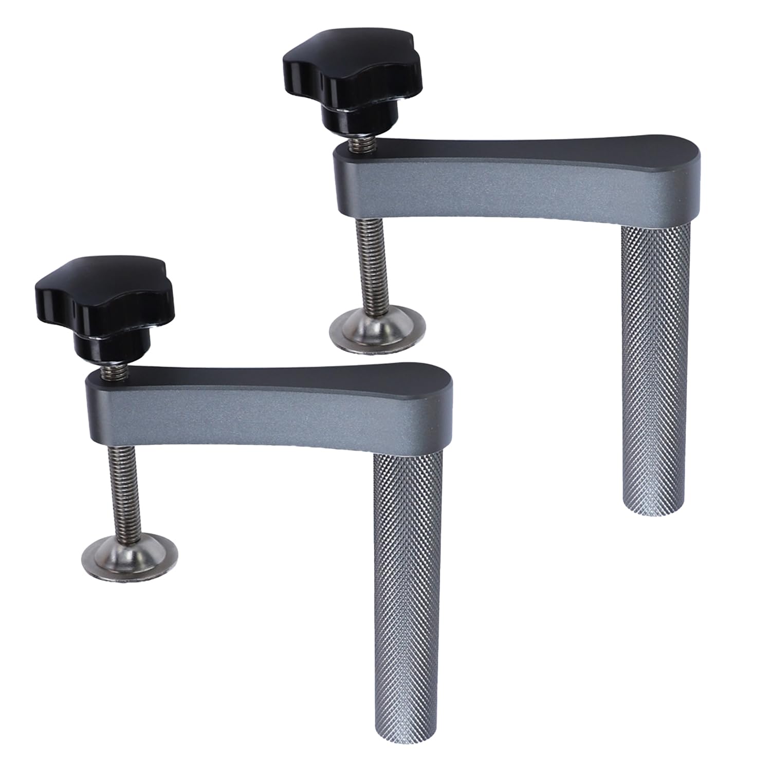 Luolety 2 Pcs Hold Down Clamp MFT Table Dog Hole Quick Acting Hold Down Clamp Desktop Clip Adjustable Stainless Steel Benchtop Clamps for Woodworking Benchtop (20MM)