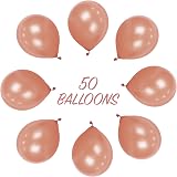 SHATCHI Rose Gold Balloons 50 Pack 12 Inch Biodegradable Latex Thick view 2