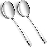 Large Serving Spoons Set Stainless Steel 12 Inch Serving Utensils for Buffet Catering Dishwasher Safe(2-pieces, Silver)