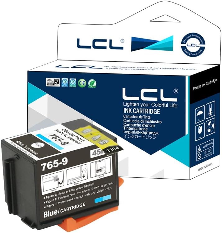 LCL Compatible Ink Cartridge 765-9 (1 blue) Replacement for Pitney Bowes DM300C DM400C DM425C-ML DM425C-MM DM450C DM475C 3C00 4C00 5C00 6C00