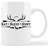 GICHUGI Eat Sleep Hunt Deer Hunting Ceramic Mug-11 Ounces Funny Camping Coffee Milk Tea Mug Cup,Campers Gift,Camping Lovers Gift,Hunters Gift