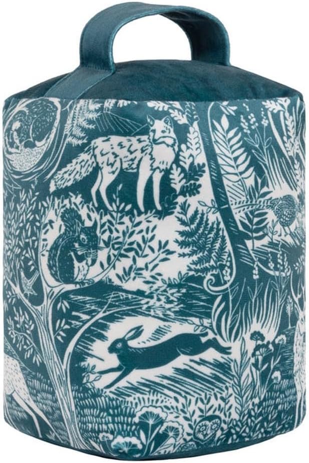 furn. Winter Woods Animal Doorstop Midnight Blue Velvet Woodland Design
