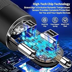[Apple MFi Certified] iPhone Car Charger Fast