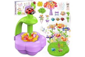 Fabric Flower Bouquets Toys with Music and Light, DIY Arts and Craft Kits Toy for Kids Ages 4-8, Preschool Educational Toys, 
