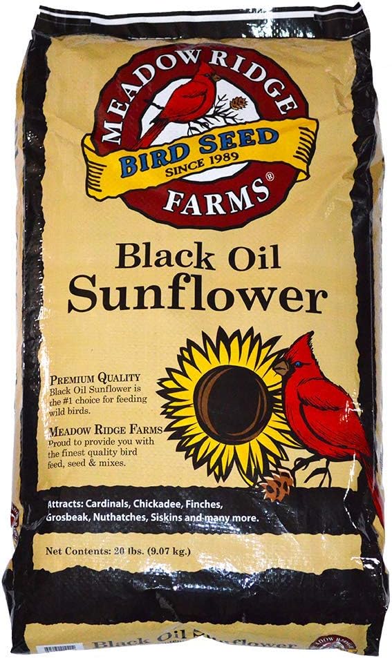 Backyard Birding & Wildlife - Meadow Ridge Farms Black Oil Sunflower Bird Seed, 20-Pound Bag