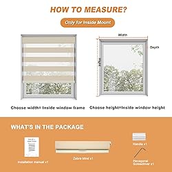 Persilux No Drill No Tool Zebra Blinds Dual Layer