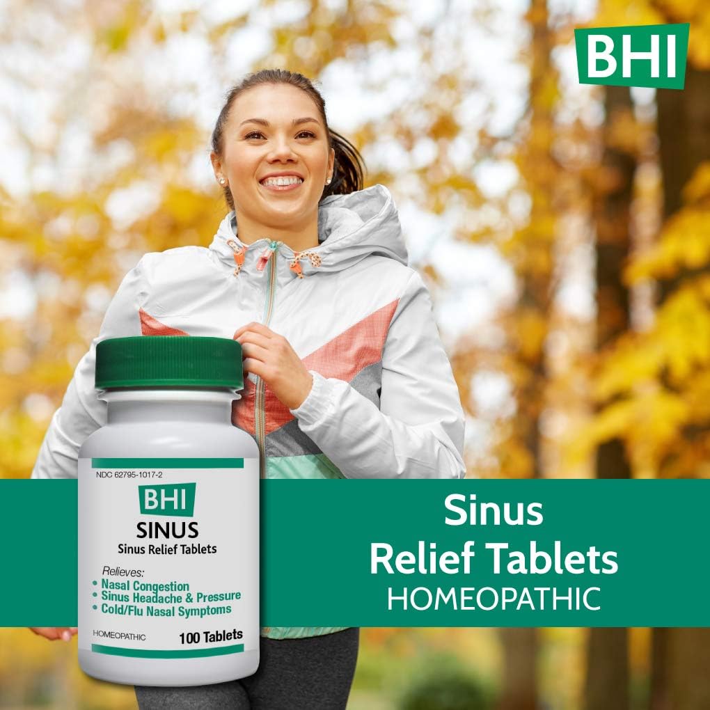 BHI Sinus Congestion Natural, Safe Homeopathic Relief - 100 Tablets: Health & Personal Care
