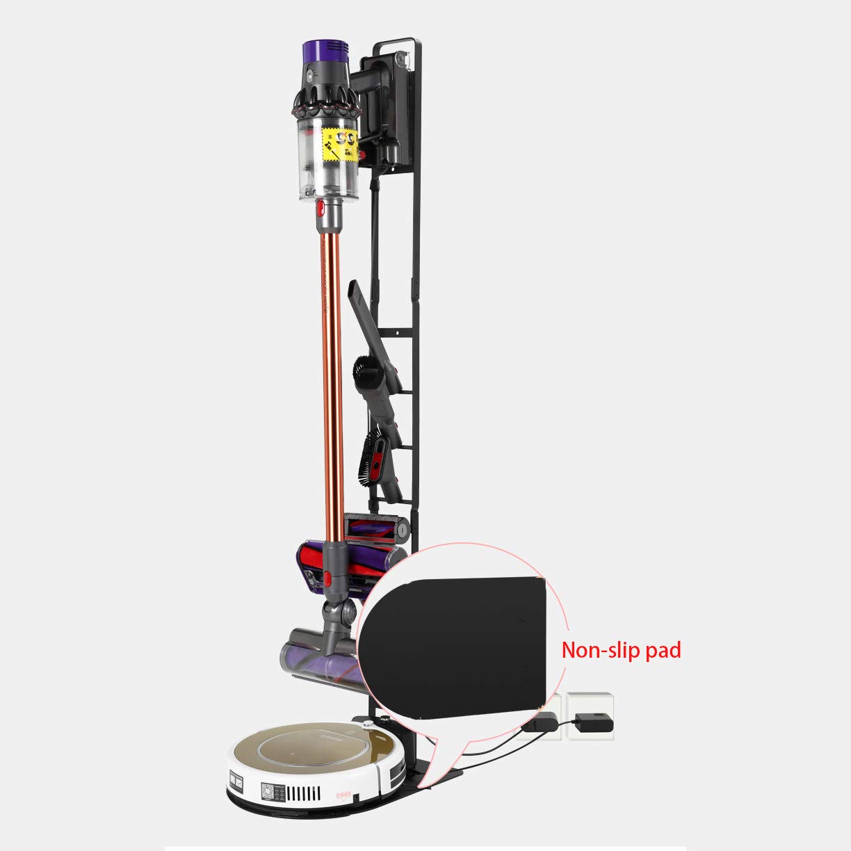 Buwico Stable Cleaner and Sweeper Holder Stand Docking Station Organizer for Dyson Handheld V11 V10 V8 V7 V6 DC30 DC31 DC34 DC35 DC58 DC59 DC62 DC74 Cordless Vacuum Cleaners/Sweeper (Black)