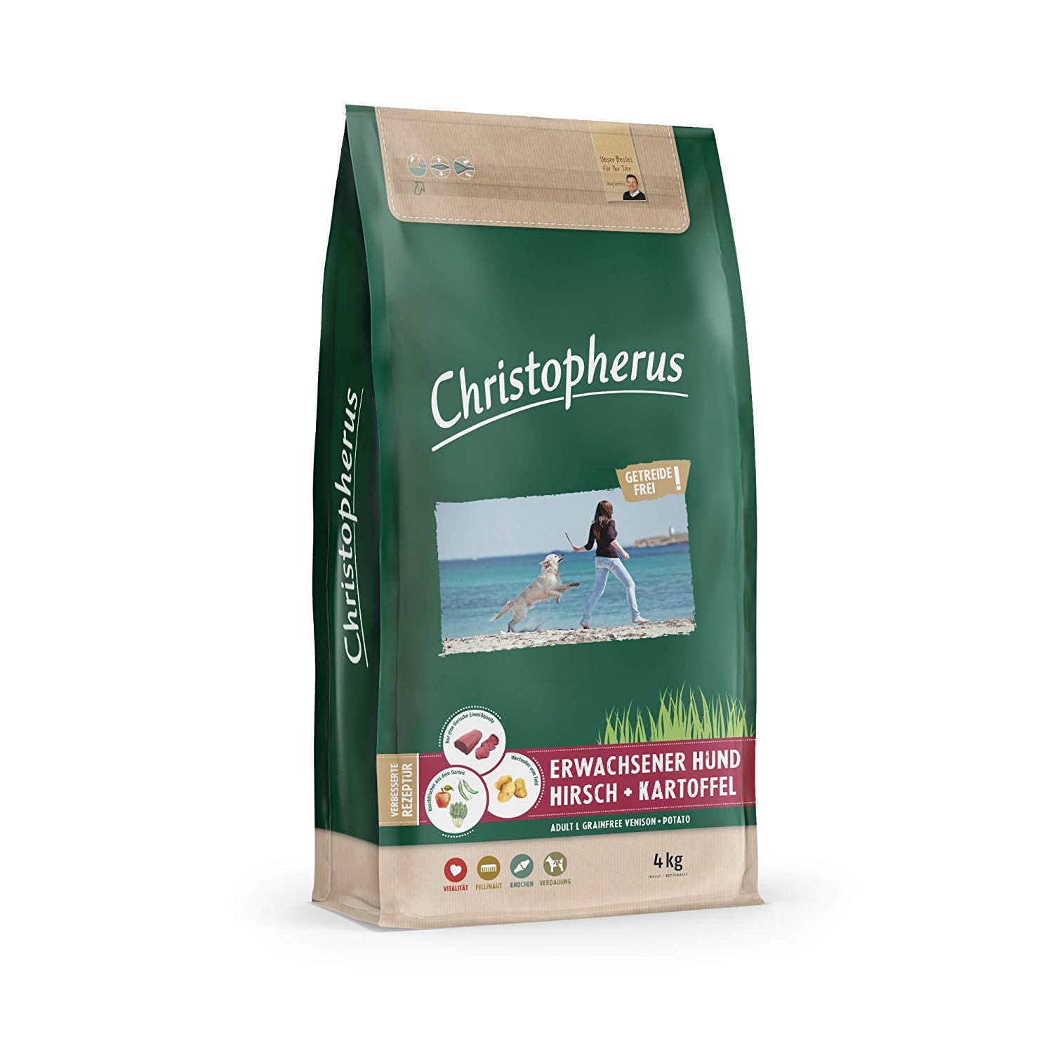 Christopherus Grainfree Full Food for Adult Dog with Normal Activity Dry Food Deer + Potato Croquette Size Approx 1cm Adult Dog 4kg