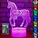 YeeSeeJee Unicorn Gifts Night Light with 16 Colors Adjustable Remote & 7 Colors Dimmable Smart Touch Unicorn Toys for Girls Age 1 2 3 4 5 6 7 8 9 Year Old Girl Gifts(Unicorn 16CW)