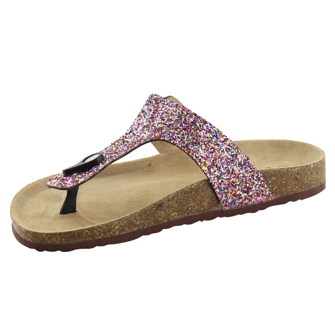 FOREVER FR20 Women's Glitter Thong Slide Flip Flop Sandals, Color:Multi, Size:7.5 - Image 4