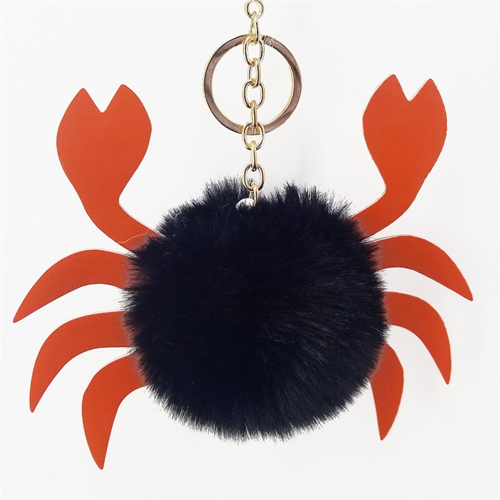 Negro Speedmar Juguete Adorable Llavero Adorable Cangrejo de Cuero de