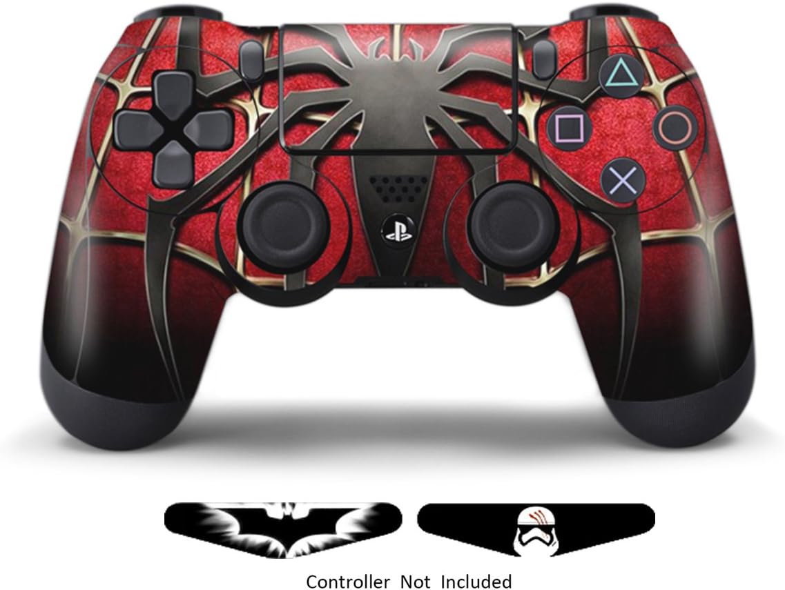 Skins for PS4 Controller - Stickers for Playstation 4 Games - Decals Cover for PS4 Slim Sony Play Station Four Controllers PS4 Pro Accessories PS4 Remote Wireless Dualshock 4 Skin - Window Spider