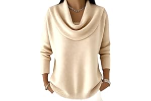 GOKKILRW Cowl Neck Sweater for Women Trendy Winter Clothes Long Sleeve Stretch Cozy Knit Pullovers Warm Casual Dressy Jumper