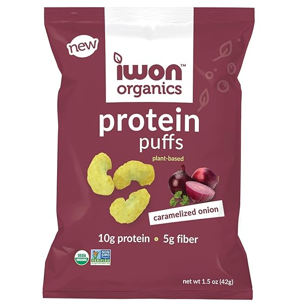 IWON ORGANICS CARAMELIZED ONION FLAVOR PROTEIN PUFF, HIGH...