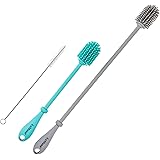 LeMuna Silicone Bottle Brush, Water Bottle Cleaner Brush Set with Straw Brush for Narrow Neck Containers, Hydro Flask, Sports