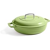 Martha by Martha Stewart 3.5 QT European Enameled Cast Iron Braiser w/Lid - Bay Leaf