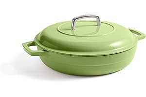 Martha by Martha Stewart 3.5 QT European Enameled Cast Iron Braiser w/Lid - Bay Leaf
