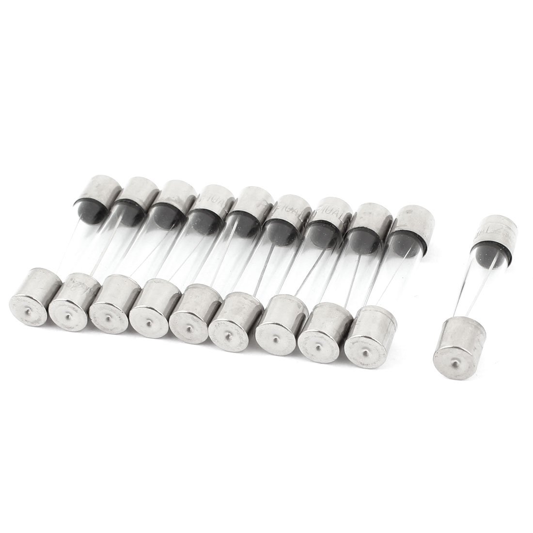 sourcingmap 10 Pcs AC 250V 10A 6mm x 30mm Quick Blow Glass Tube Fuses Replacement