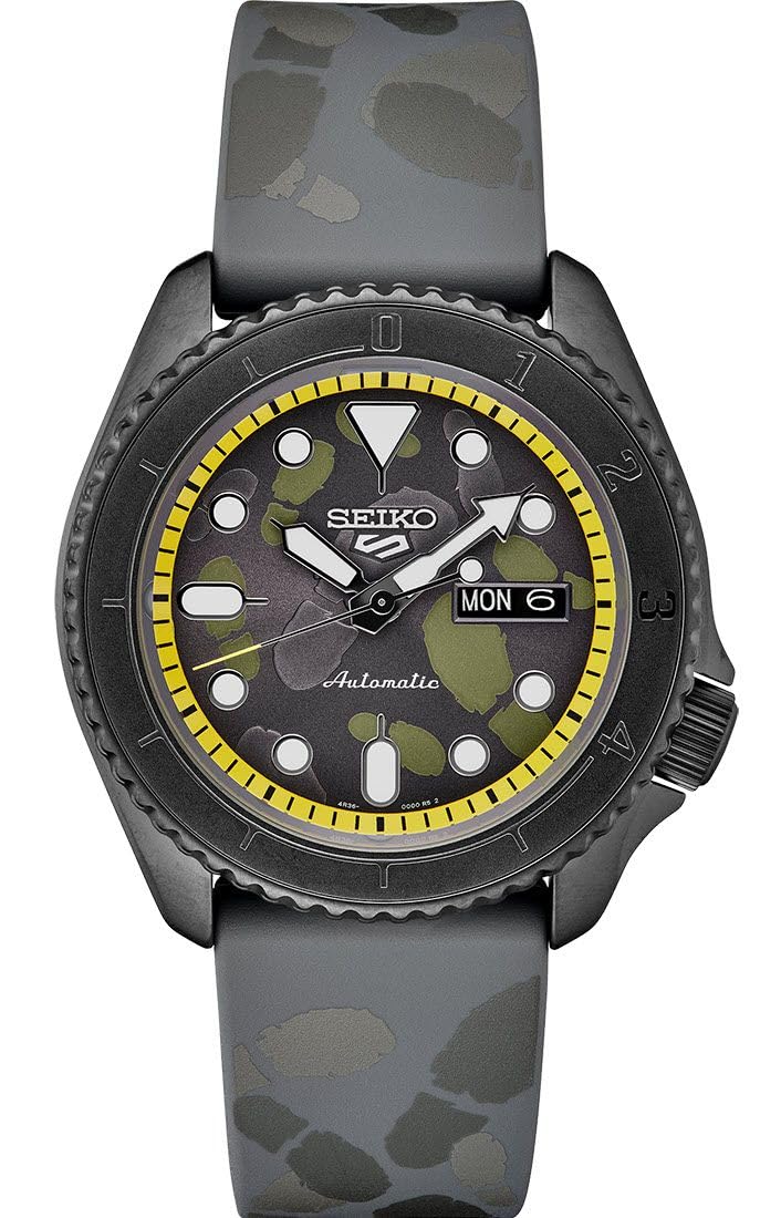 SEIKO 5 Sports One Piece ‘Vinsmoke Sanji’ Automatic Grey Dial Grey Silicone Strap SRPH69K1