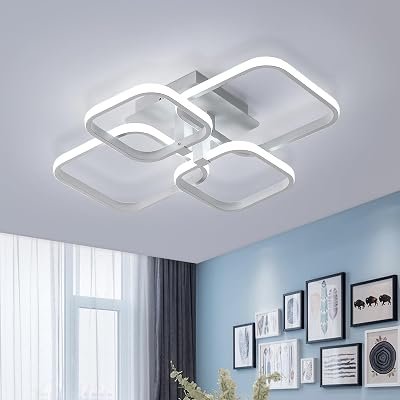 Comely Modern LED Ceiling Light White Squares Design 60W 6750LM 6500K
