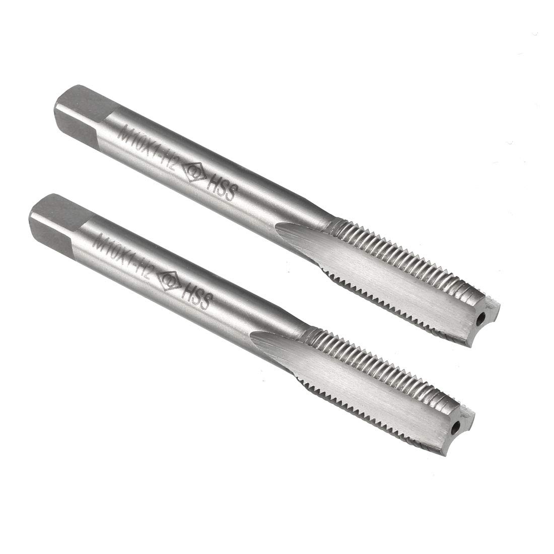 uxcell Metric Machine Thread Tap M10 x 1 H2 High Speed Steel Straight Flutes Screw Tapping Threading Machinist Repair DIY Tool 2pcs