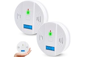 USBNOVEL 2 Pack Carbon Monoxide Detectors,Battery Powered CO Alarm Detector,Carbon Monoxide Alarm with Sensitive CO Sensor,LED Digital Display and Sound Warning,Ideal for Home Kitchen Office
