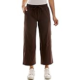 Zac & Rachel Women's Brushed Dty Wide Leg Crop with Functional Pockets and Tie Waistband