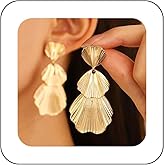 Allereyae Vintage Metal Leaf Dangle Earrings Statement Monstera Leaf Drop Earrings Gold Leaf Stud Earrings Exaggerated Palm Leaf Earrings Jewelry for Women