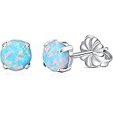 Limerencia G23 Hypoallergenic Pure Titanium Earrings, Opal/Moonstone/Cat's Eye/Blue Turquoise Stud Earrings, F136 Implant Grade|Delicate Jewelry for Sensitive Ears