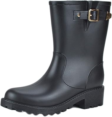 Amazon Qiage レインブーツ レディース レインシューズ 可愛い 長靴 ヒール 大人 エンジニア レディース長靴 女の子 おしゃれ レイン ブーツ 軽量 ショート レインブーツレディース レディースレインシューズ 厚底 可愛い レイン Qiage レインシューズ