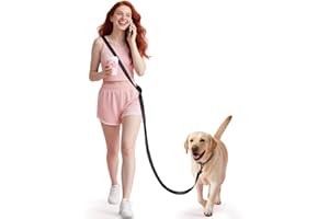 HEELAY Hands Free Dog Leash, Multifunctional Crossbody Rope 8.2ft with Explosion-Proof Handle and Adjustable Training Hands Free Leash for Medium Dog