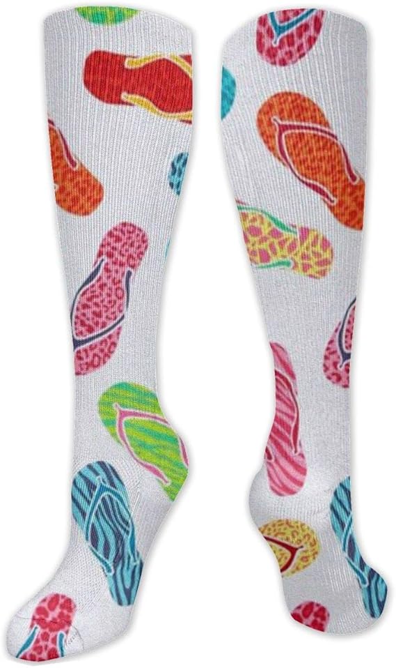 QUEMIN Colored Slippers Socks For Men & Women Funny Crazy Running Athletic Travel Sports Over