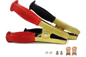 QKUDNGHY Heavy Duty Crocodile Clamp Thicken Pure Copper 100A/800A/1500A Car Battery Charger Clamps Power Replacement Battery Alligator Clips Jumper Cables Clamp Welding machine clamp（500-1500A）-Large