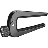WINGO Wide Guitar Capo Fits for Acoustic Classical Electric Guitars, Black | Micro Tension Knob, Flat &amp; Curved Dual Rubber Pads, Fits Classical &amp; Acoustic Necks.