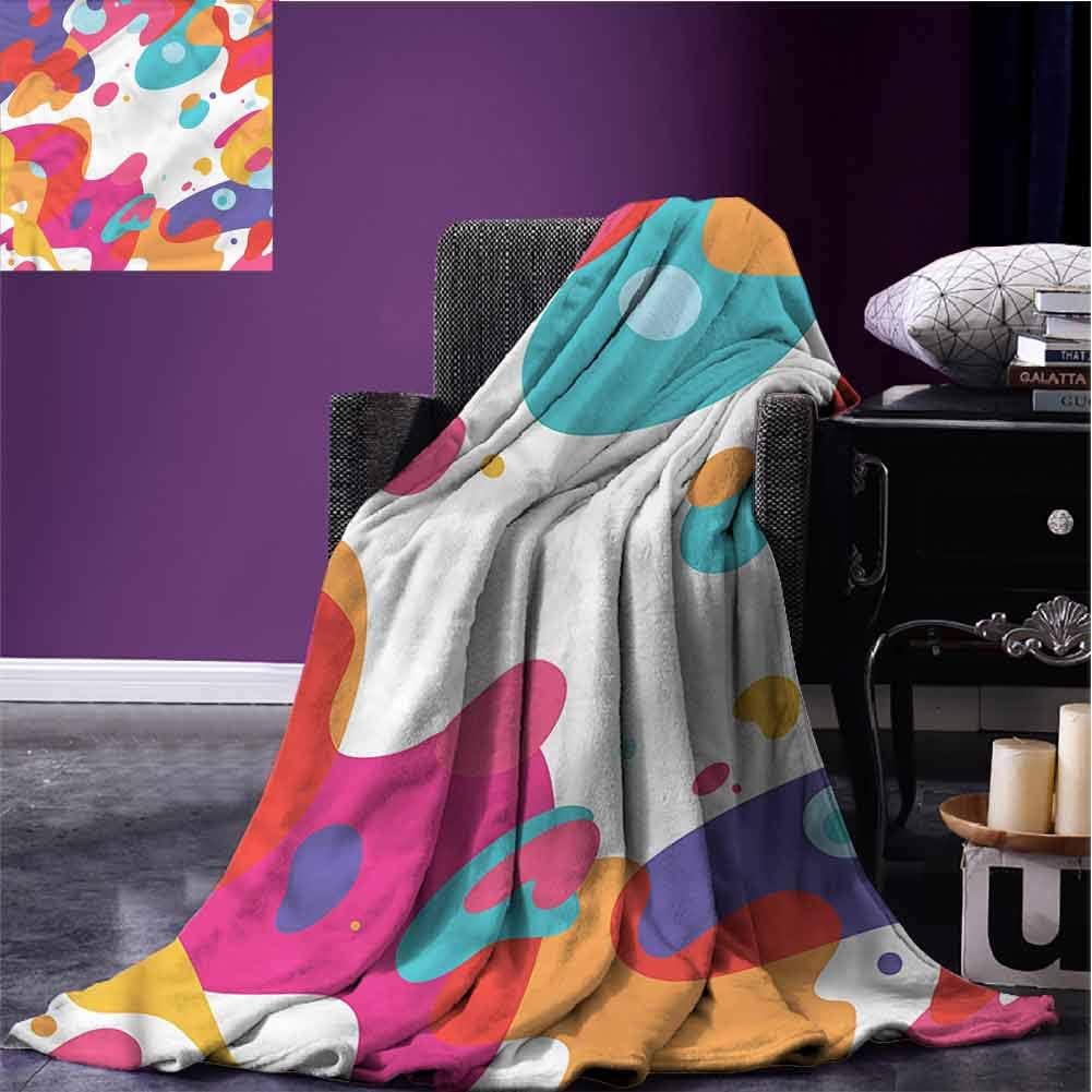 Mannwarehouse Abstract Blankets Flannel Throw Blanket Paintbrush Shapes Creative Super Soft Reversible Ultra Luxurious Plush Blanket Indoor/Outdoor Use Camping W93 xL70