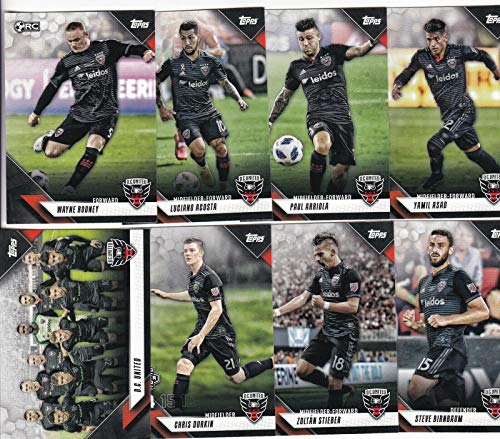 DC United 2019 Topps MLS Soccer Factory Sealed 9 Card Team Set with Steve Birnbaum, Luciano Acosta and Wayne Rooney Plus