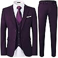 WEEN CHARM Men's 3-Piece Slim Fit Suit Set-2-Button Blazer,Vest & Pants-Formal Wedding,Prom,Party & Business Tuxedo