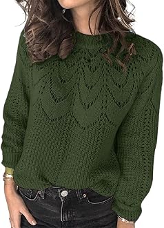Long Sleeve Hollow Out Knit Sweater 